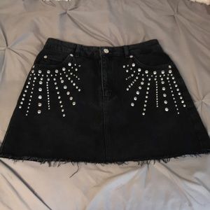 Topshop Black denim skirt